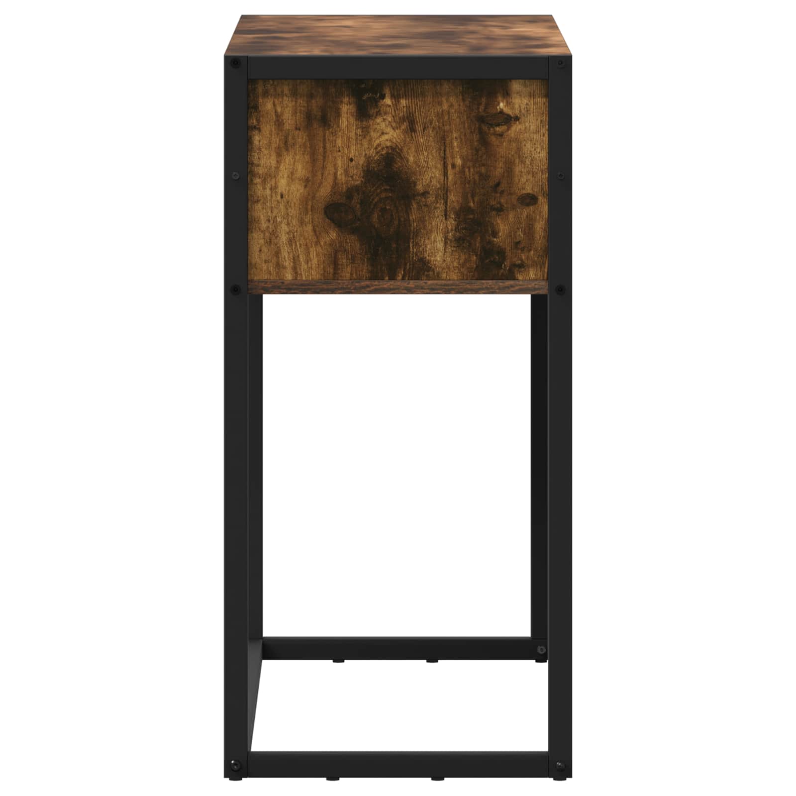 Bijzettafel met opslag Rook Eik 100 x 36 x 75 cm Bewerkt hout is nu te koop bij PeponiXL, paradijselijk wonen!