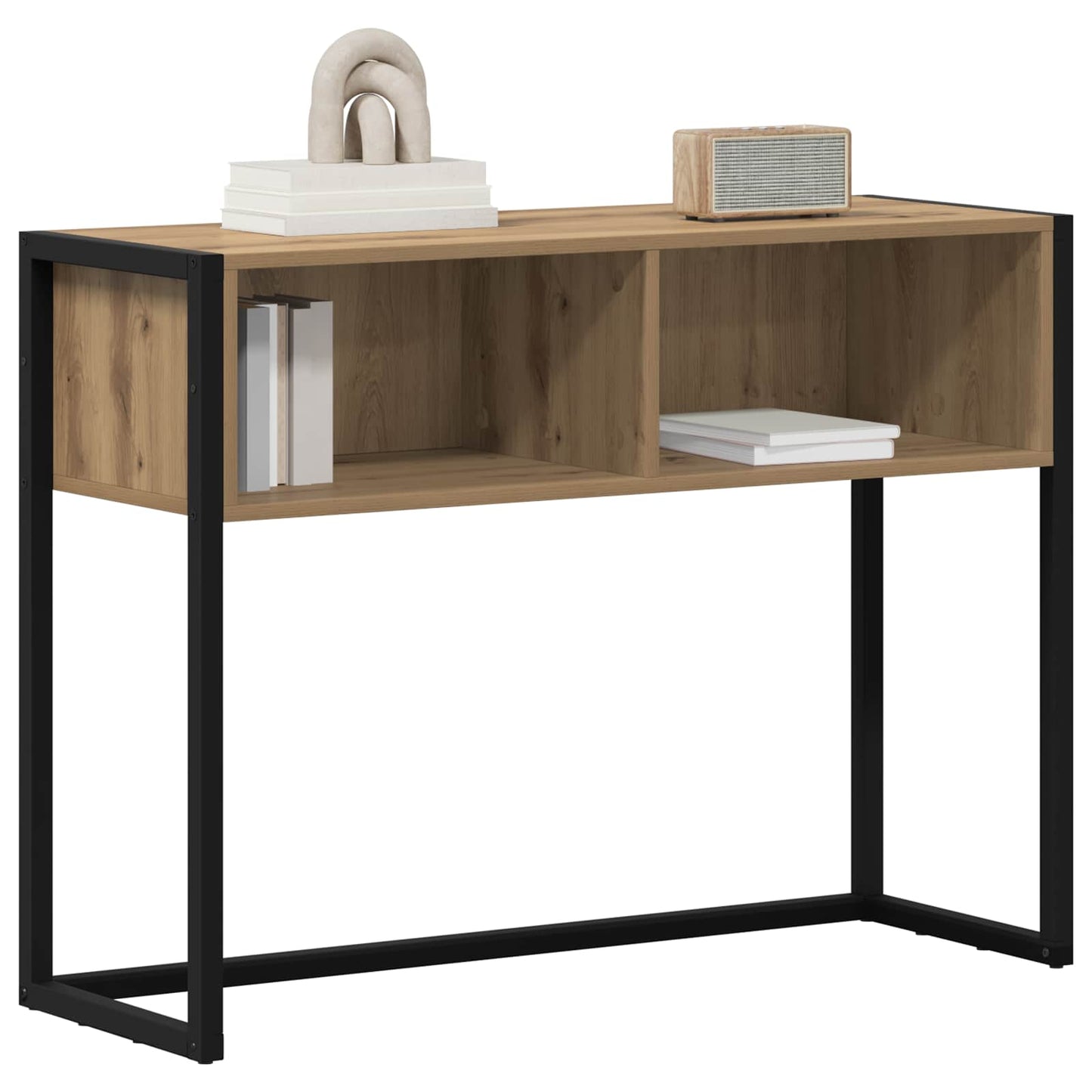 Bijzettafel Ambachtelijk eiken 100 x 36 x 75 cm Bewerkt hout is nu te koop bij PeponiXL, paradijselijk wonen!