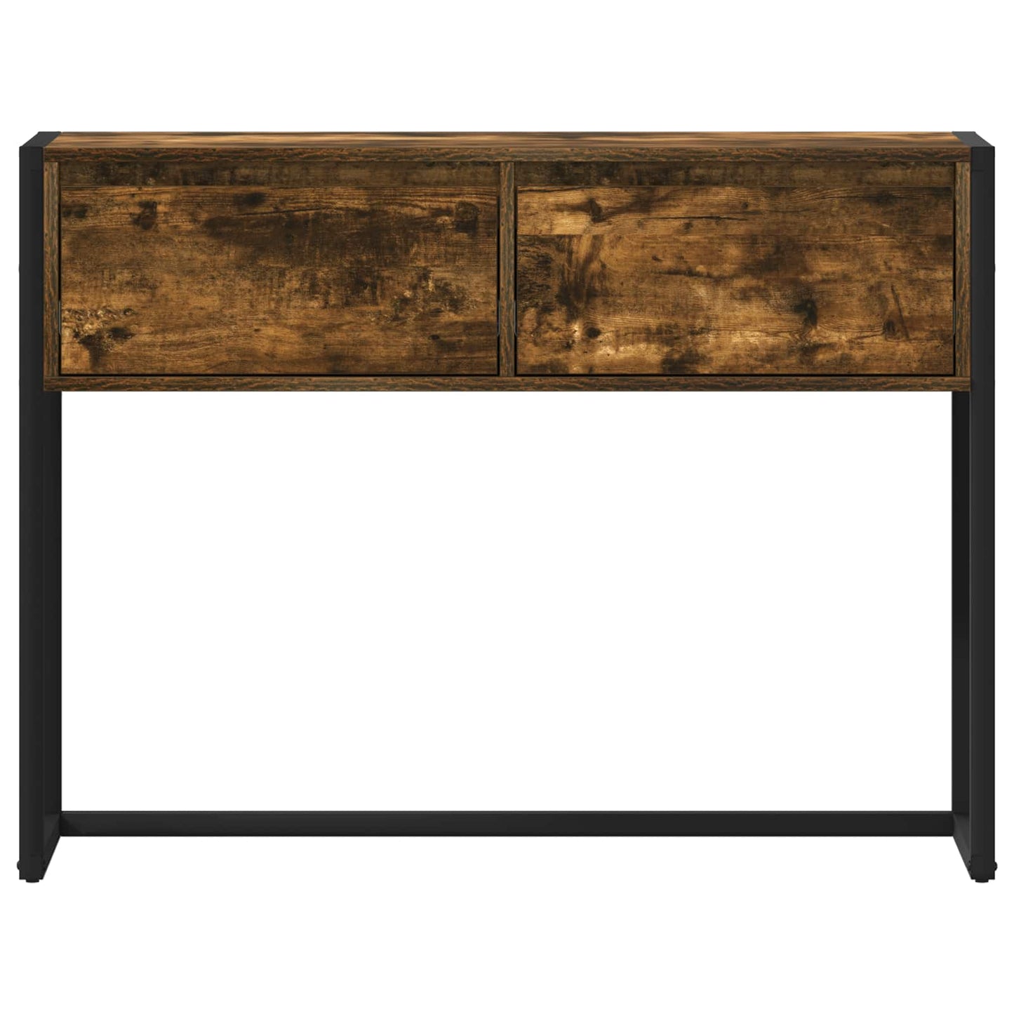 Bijzettafel met lade Rook Eik 100 x 36 x 75 cm Bewerkt hout is nu te koop bij PeponiXL, paradijselijk wonen!