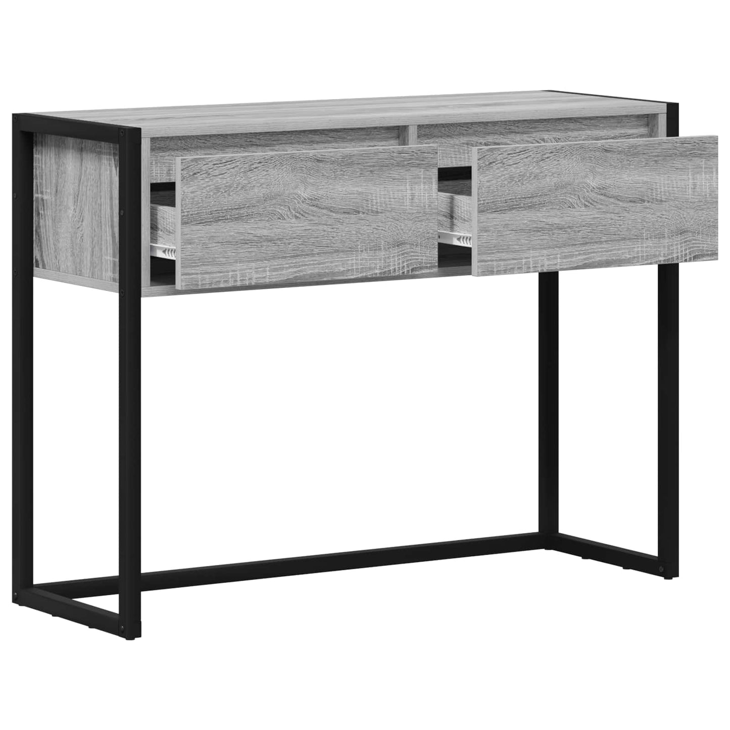 Bijzettafel met lade Grijs Sonoma 100 x 36 x 75 cm Bewerkt hout is nu te koop bij PeponiXL, paradijselijk wonen!