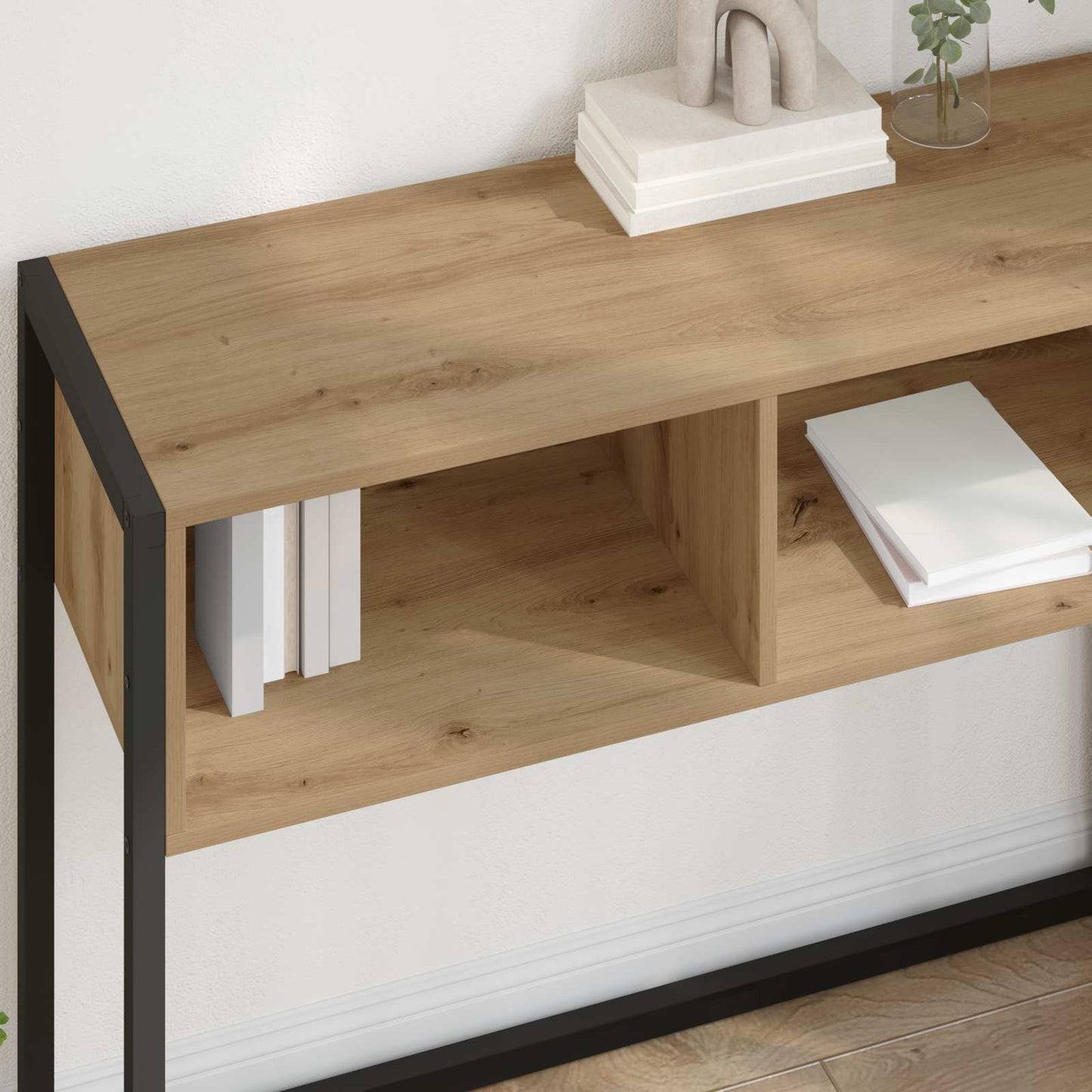 Bijzettafel Ambachtelijk eiken 100 x 36 x 75 cm Bewerkt hout is nu te koop bij PeponiXL, paradijselijk wonen!