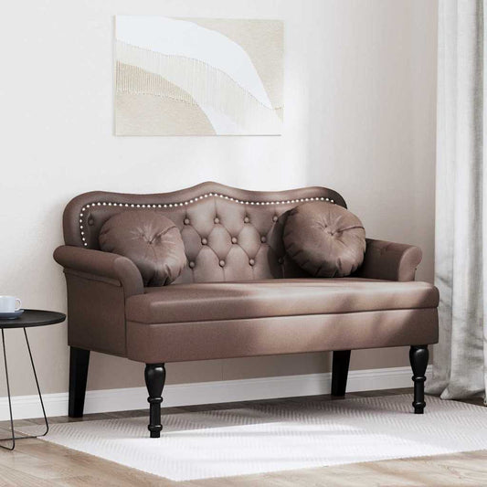 Chesterfield Bank met kussen Bruin 120,5 x 65 x 75 cm Nep Leer is nu te koop bij PeponiXL, paradijselijk wonen!