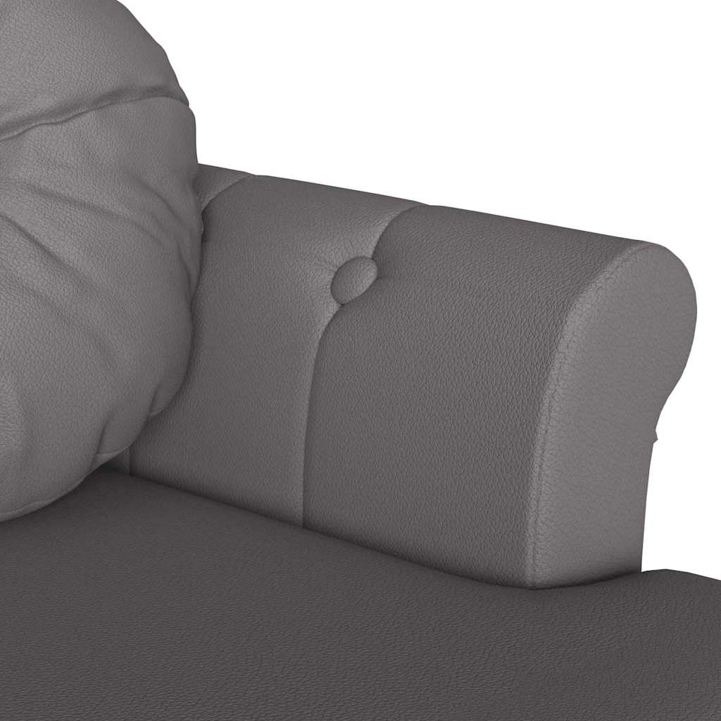 Chesterfield Bank met kussen Grijs 120,5 x 65 x 75 cm Nep Leer is nu te koop bij PeponiXL, paradijselijk wonen!