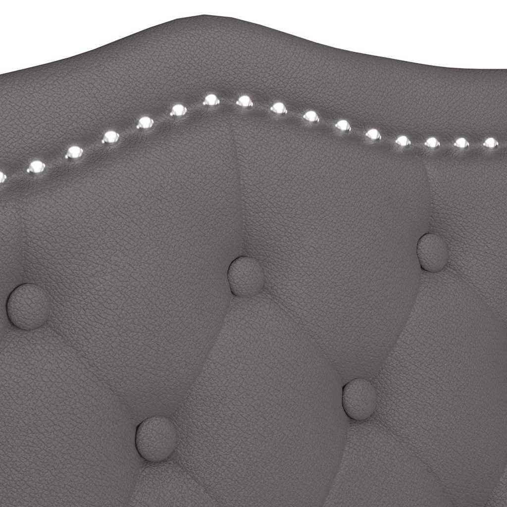 Chesterfield Bank met kussen Grijs 120,5 x 65 x 75 cm Nep Leer is nu te koop bij PeponiXL, paradijselijk wonen!