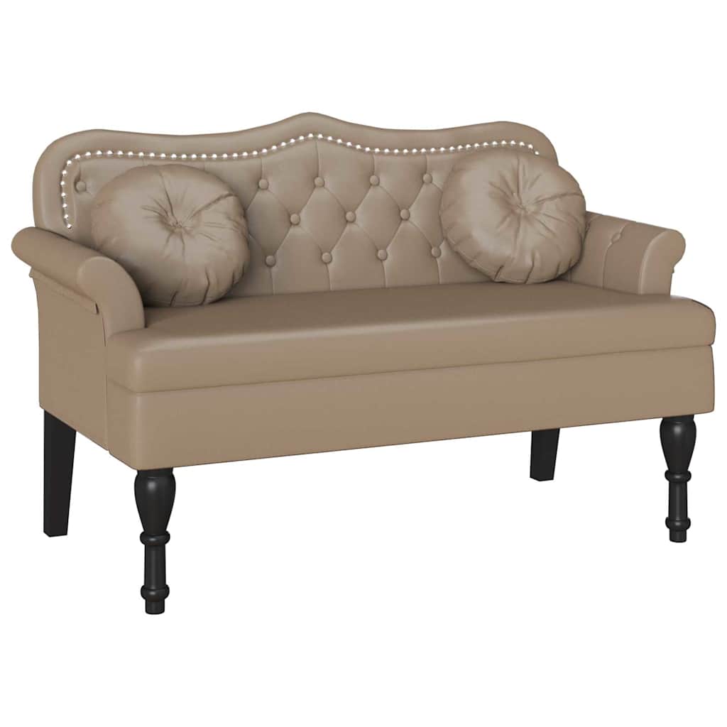 Chesterfield Bank Cappuccino 120,5 x 65 x 75 cm Nep Leer is nu te koop bij PeponiXL, paradijselijk wonen!