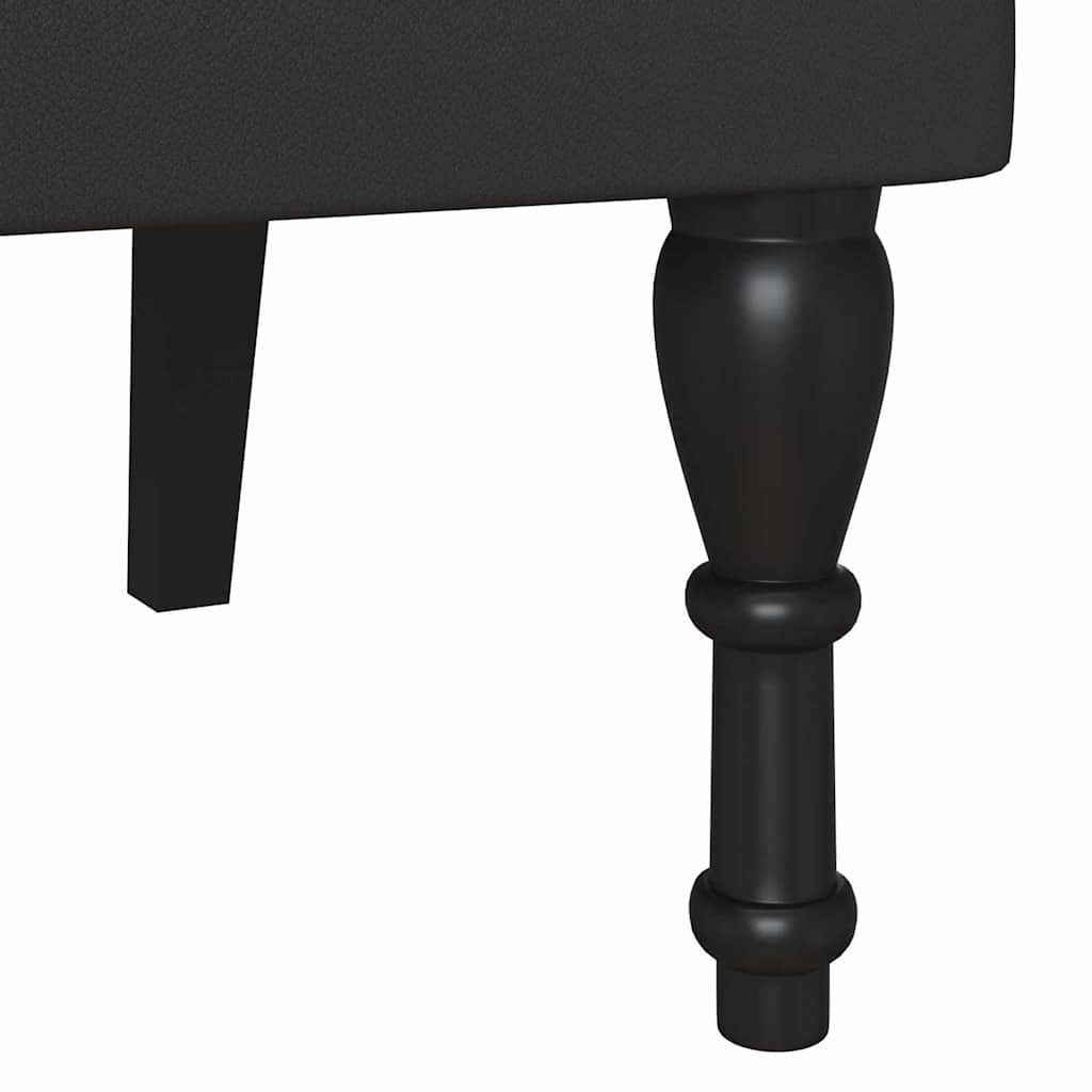 Chesterfield Bank met kussen Zwart 120,5 x 65 x 75 cm Nep Leer is nu te koop bij PeponiXL, paradijselijk wonen!