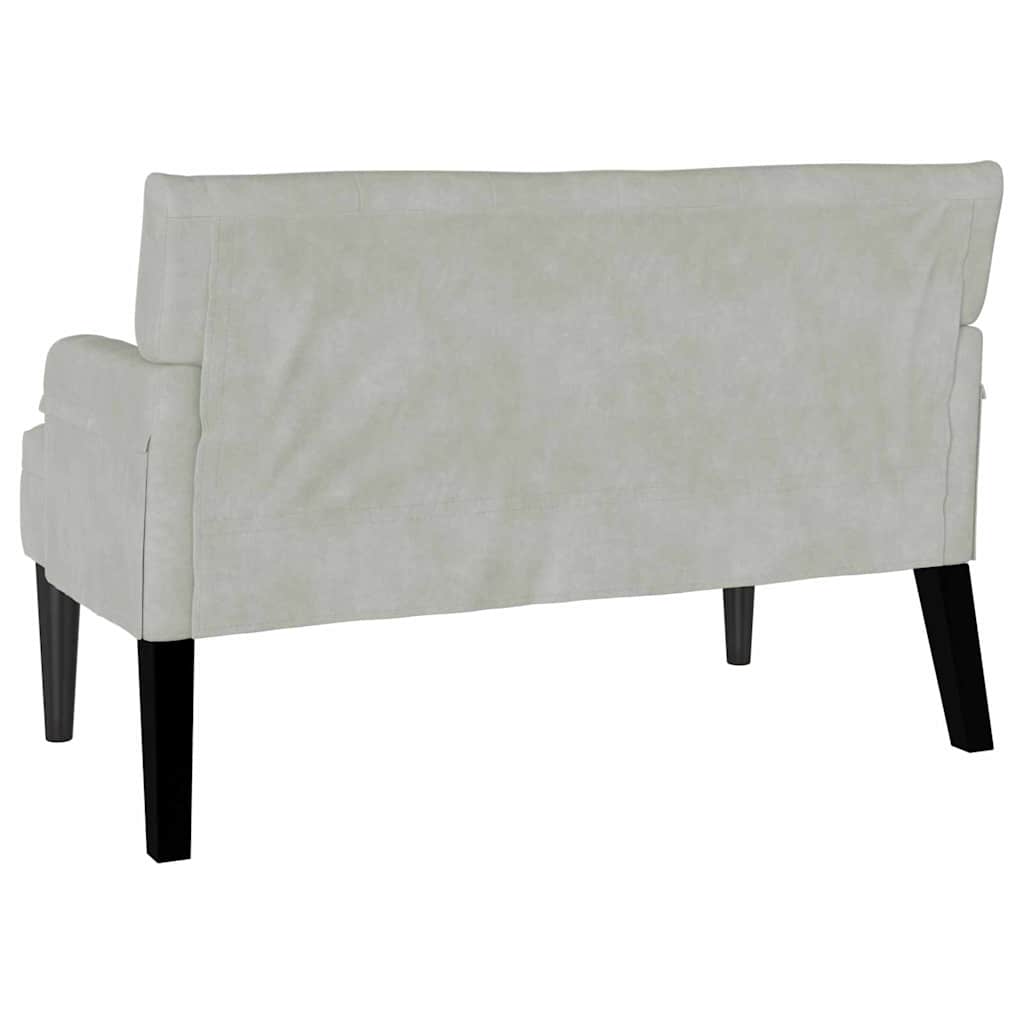 Chesterfield Bank Lichtgrijs 112 x 65,5 x 75 cm Fluweel is nu te koop bij PeponiXL, paradijselijk wonen!