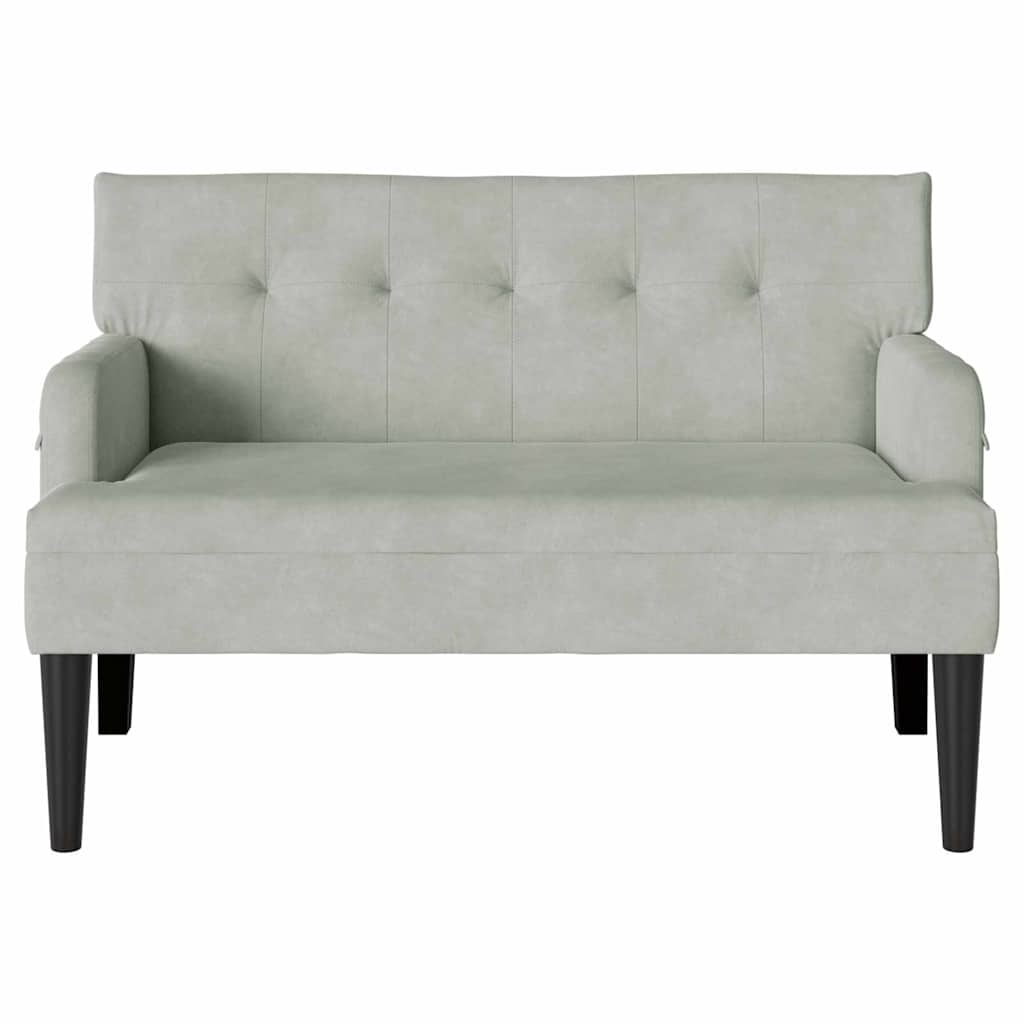 Chesterfield Bank Lichtgrijs 112 x 65,5 x 75 cm Fluweel is nu te koop bij PeponiXL, paradijselijk wonen!