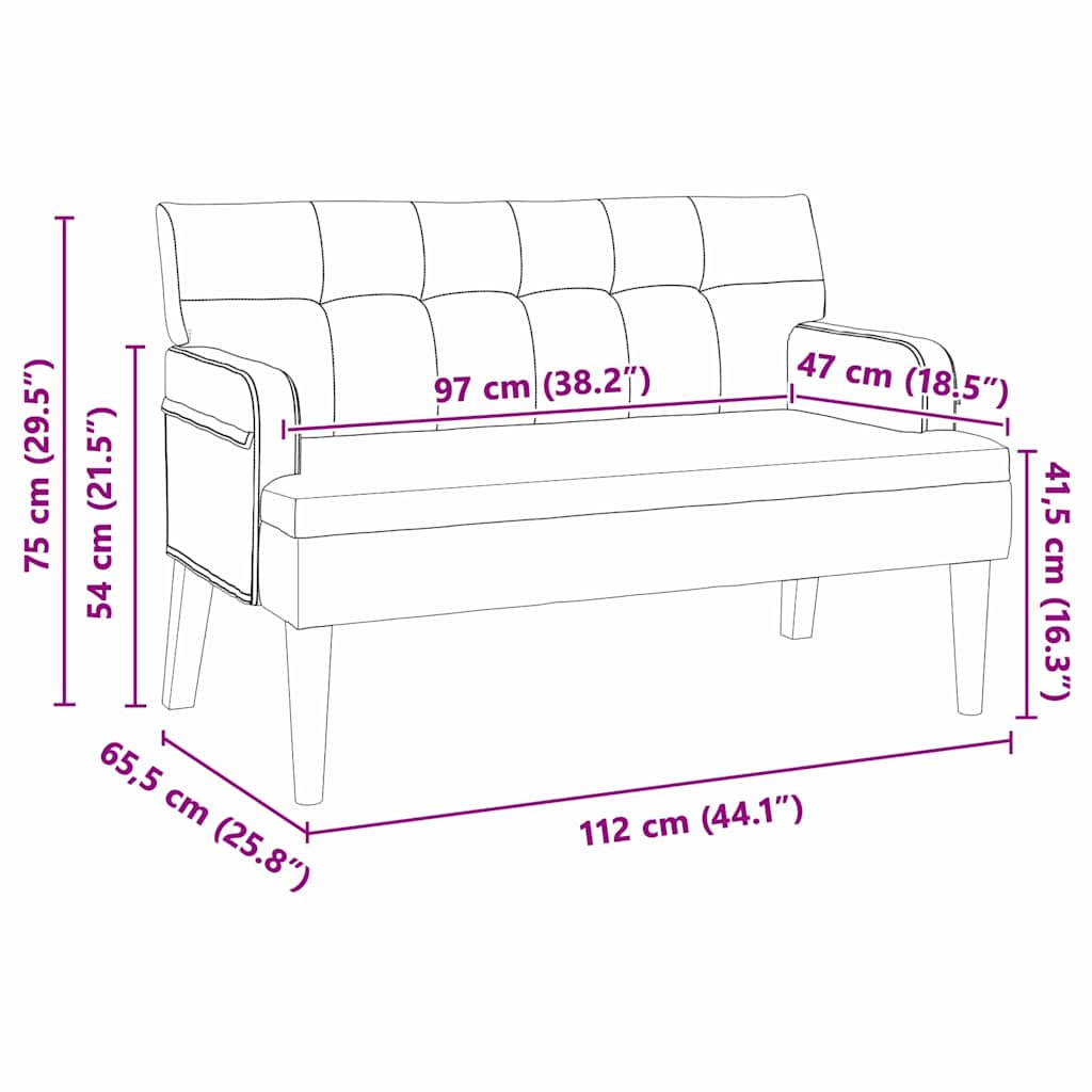 Chesterfield Bank Donkergrijs 112 x 65,5 x 75 cm Fluweel is nu te koop bij PeponiXL, paradijselijk wonen!
