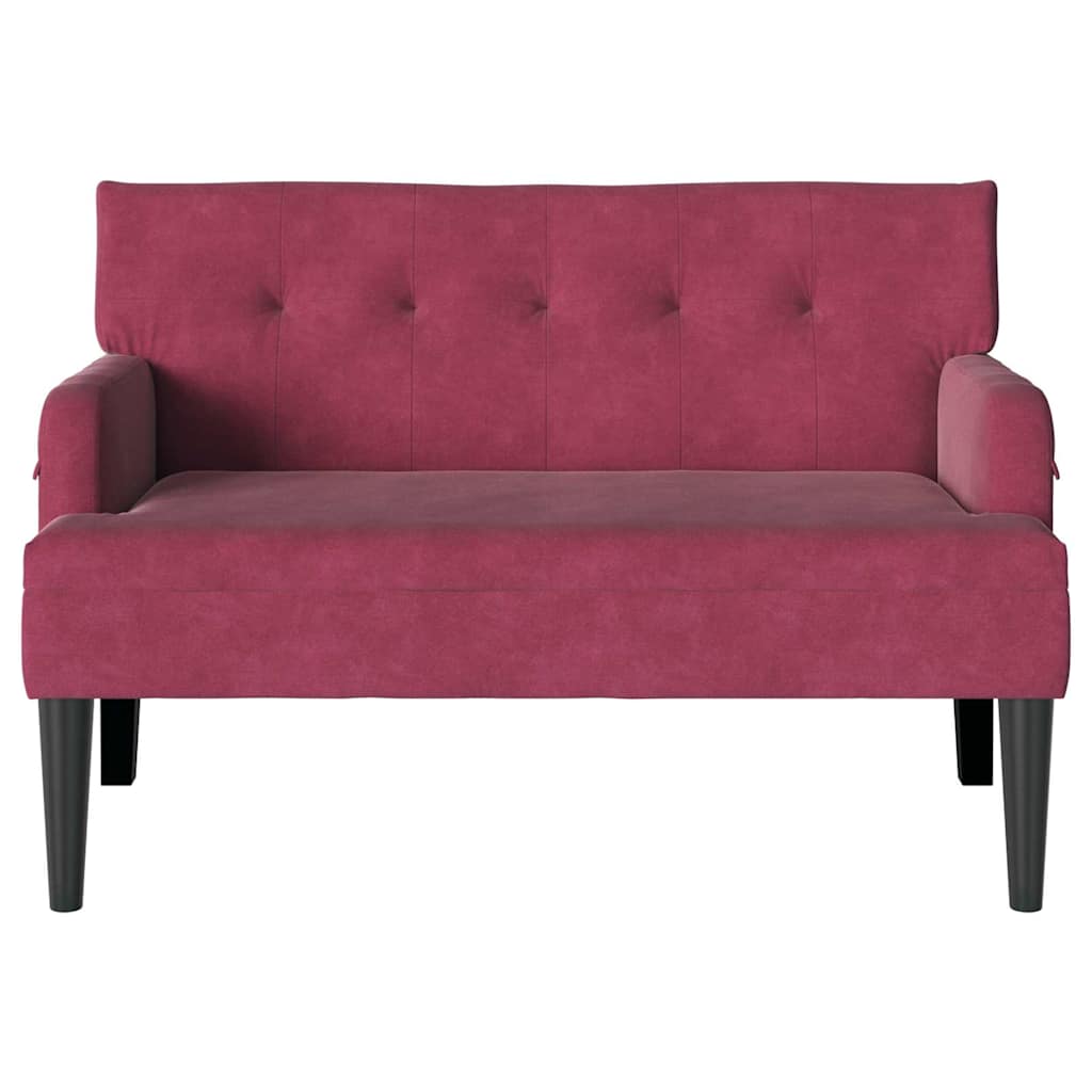 Chesterfield Bank Wijnrood 112 x 65,5 x 75 cm Fluweel is nu te koop bij PeponiXL, paradijselijk wonen!