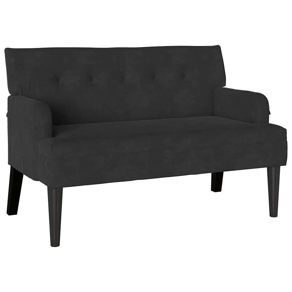 Chesterfield Bank Zwart 112 x 65,5 x 75 cm Fluweel is nu te koop bij PeponiXL, paradijselijk wonen!