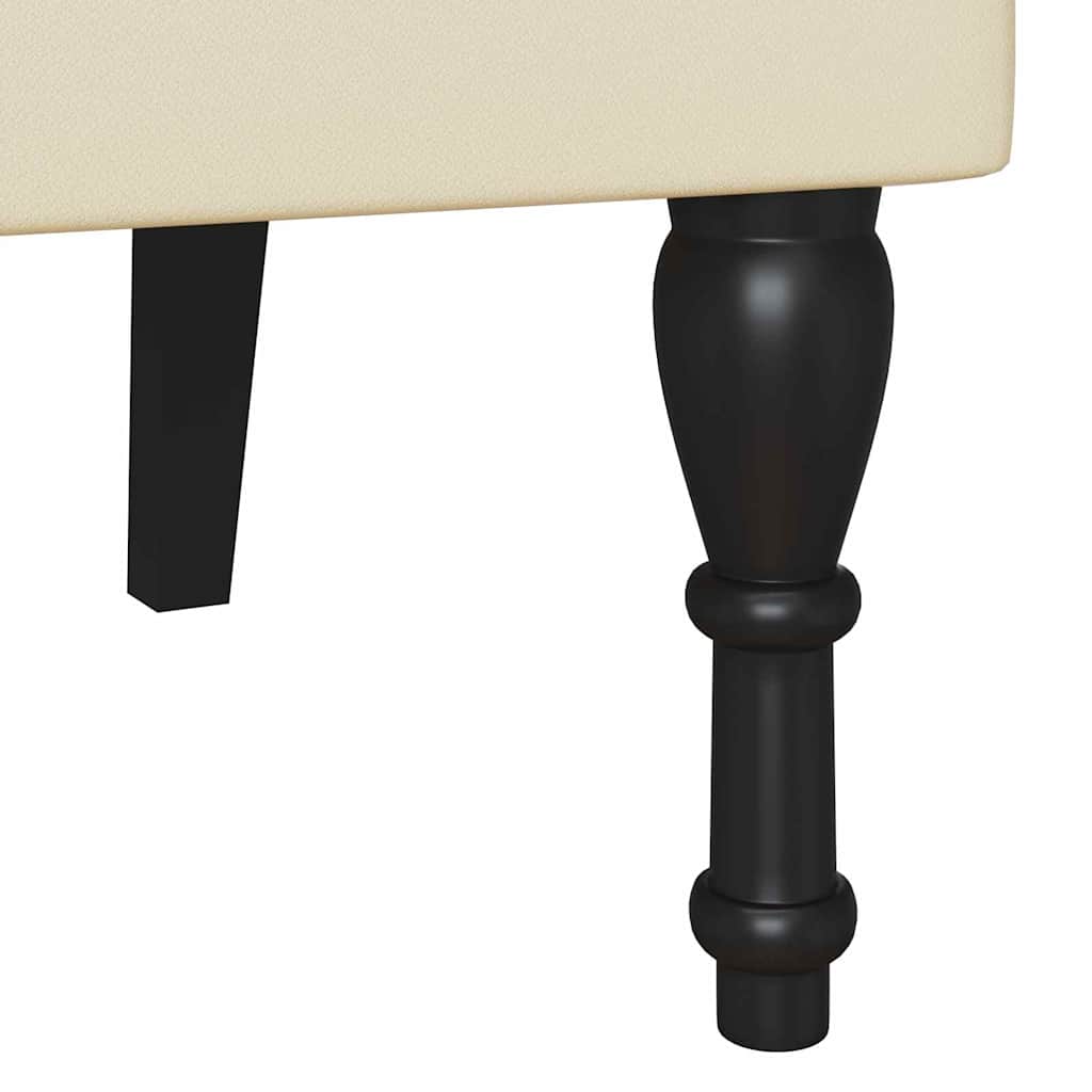 Chesterfield Bank Crème 119,5 x 64,5 x 75 cm Nep Leer is nu te koop bij PeponiXL, paradijselijk wonen!