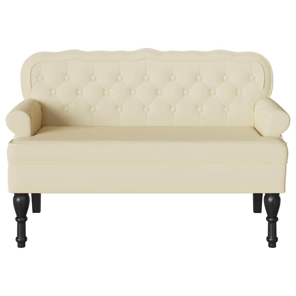 Chesterfield Bank Crème 119,5 x 64,5 x 75 cm Nep Leer is nu te koop bij PeponiXL, paradijselijk wonen!