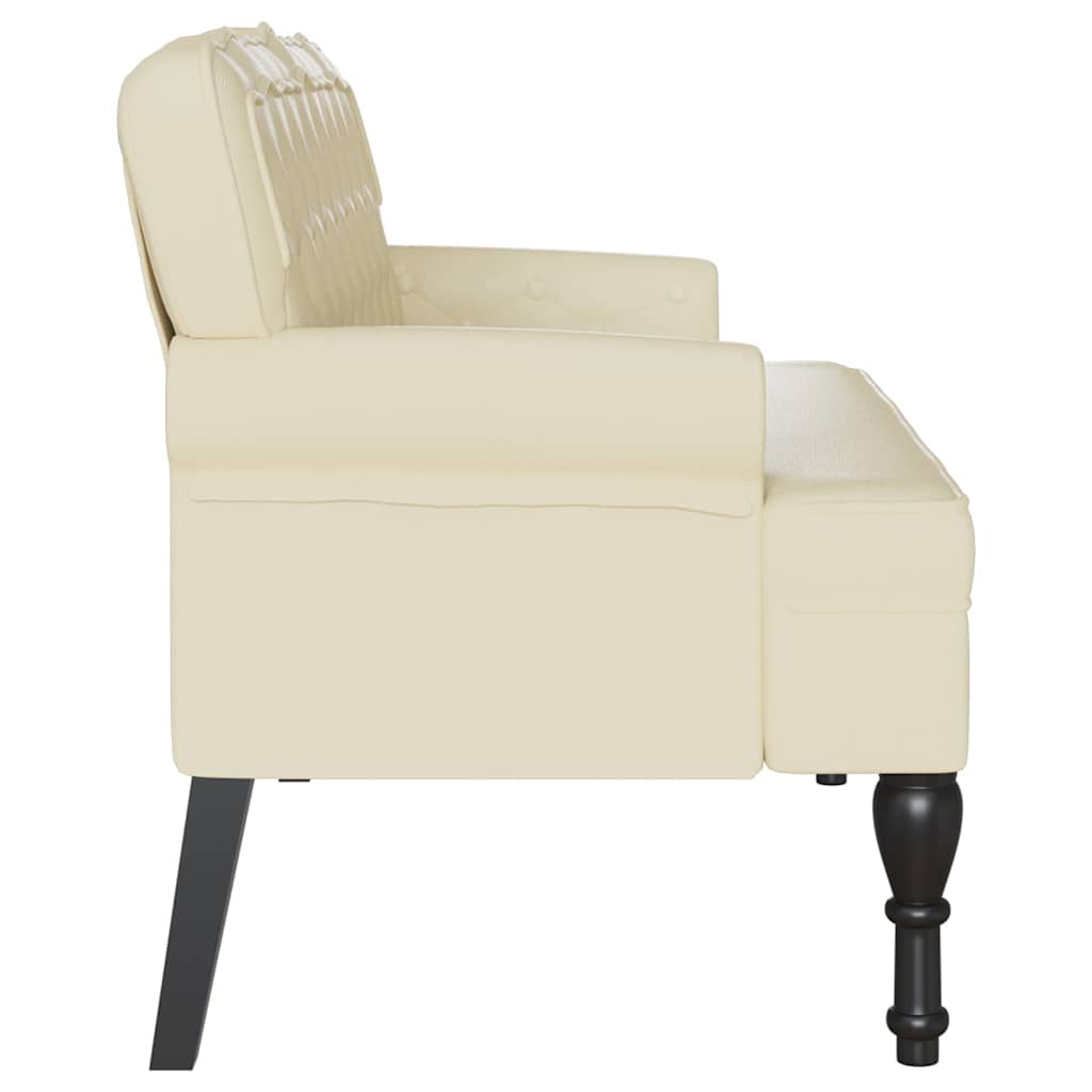 Chesterfield Bank Crème 119,5 x 64,5 x 75 cm Nep Leer is nu te koop bij PeponiXL, paradijselijk wonen!