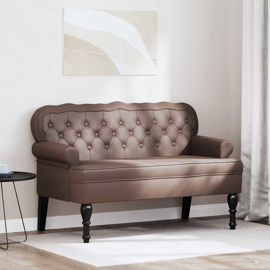 Chesterfield Bank Bruin 119.5 x 64.5 x 75 cm Nep Leer is nu te koop bij PeponiXL, paradijselijk wonen!