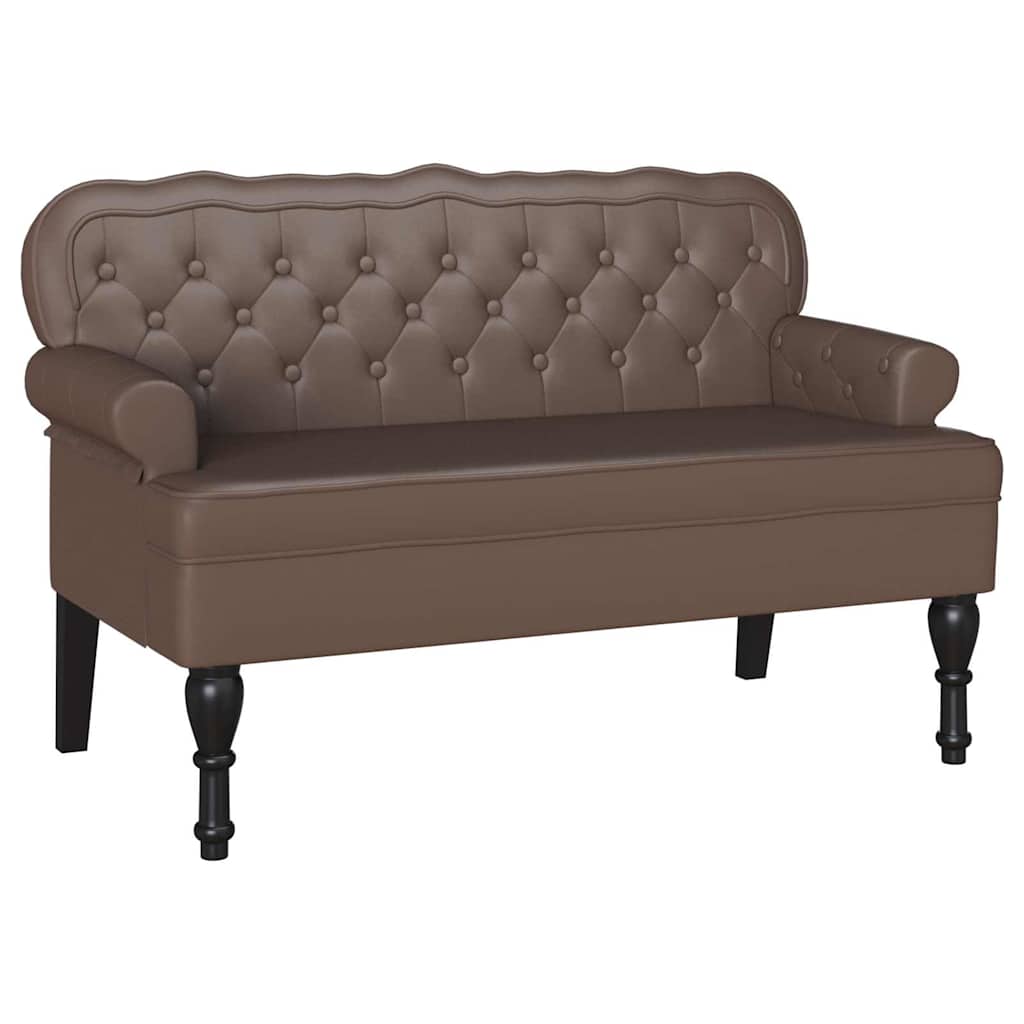 Chesterfield Bank Bruin 119.5 x 64.5 x 75 cm Nep Leer is nu te koop bij PeponiXL, paradijselijk wonen!