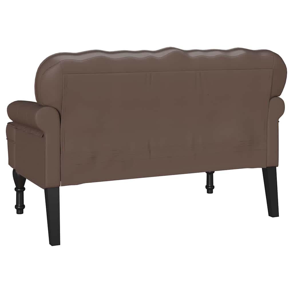 Chesterfield Bank Bruin 119.5 x 64.5 x 75 cm Nep Leer is nu te koop bij PeponiXL, paradijselijk wonen!