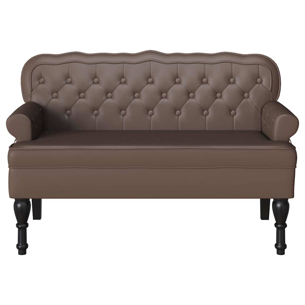 Chesterfield Bank Bruin 119.5 x 64.5 x 75 cm Nep Leer is nu te koop bij PeponiXL, paradijselijk wonen!