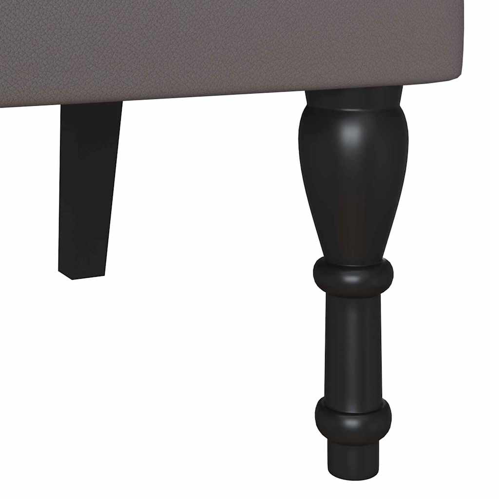 Chesterfield Bank Grijs 119,5 x 64,5 x 75 cm Nep Leer is nu te koop bij PeponiXL, paradijselijk wonen!