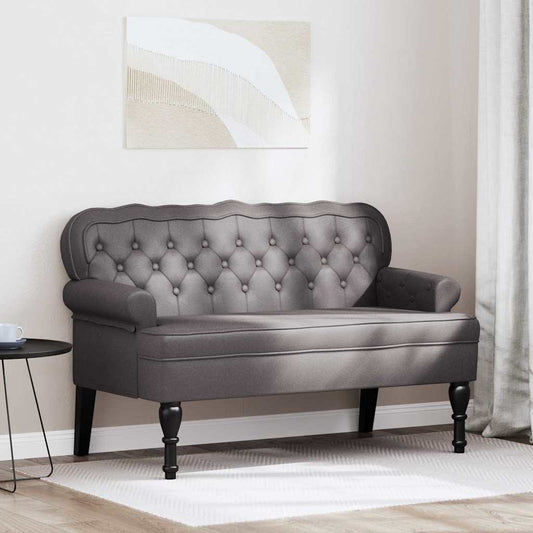 Chesterfield Bank Grijs 119.5 x 64.5 x 75 cm Nep Leer is nu te koop bij PeponiXL, paradijselijk wonen!
