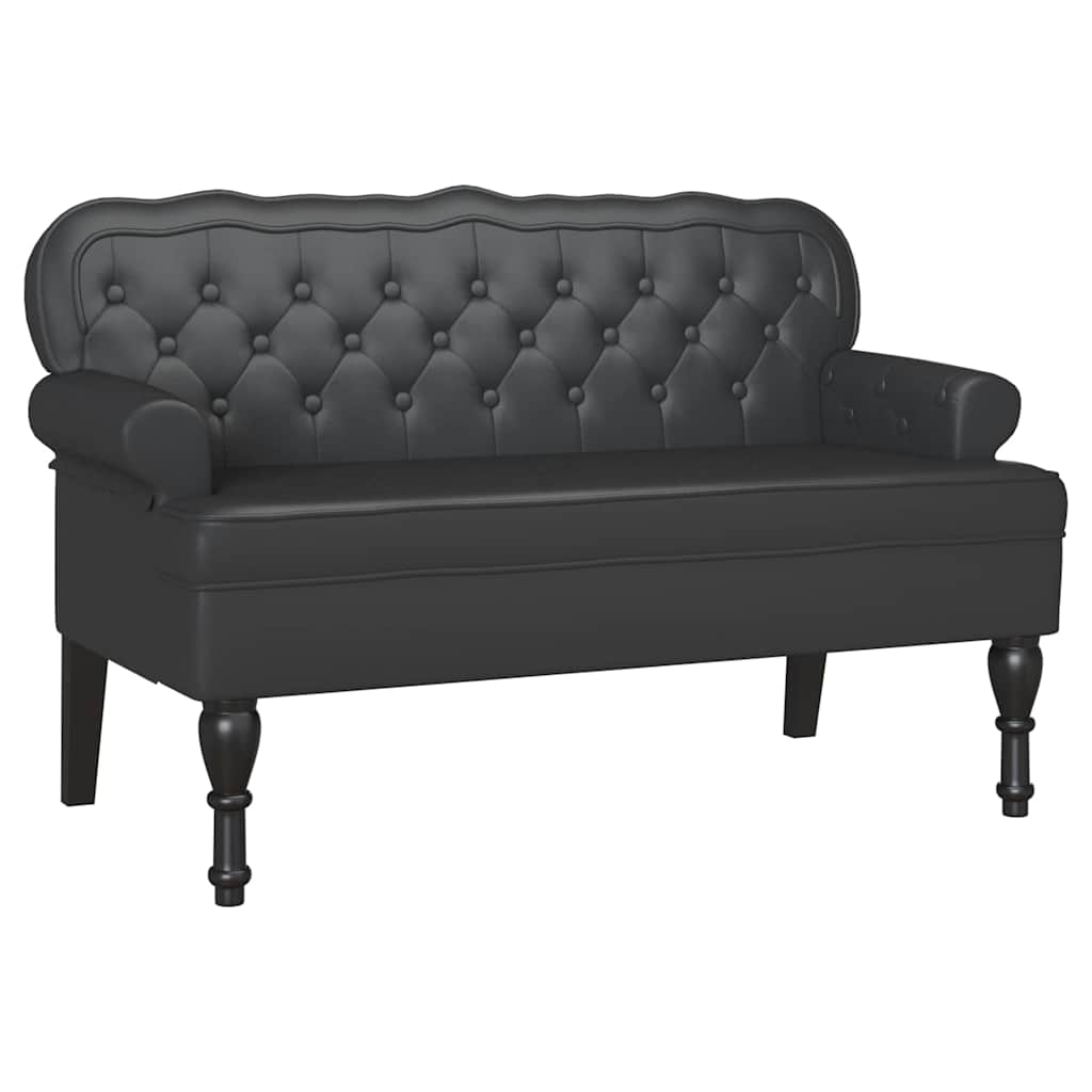 Chesterfield Bank Zwart 119,5 x 64,5 x 75 cm Nep Leer is nu te koop bij PeponiXL, paradijselijk wonen!