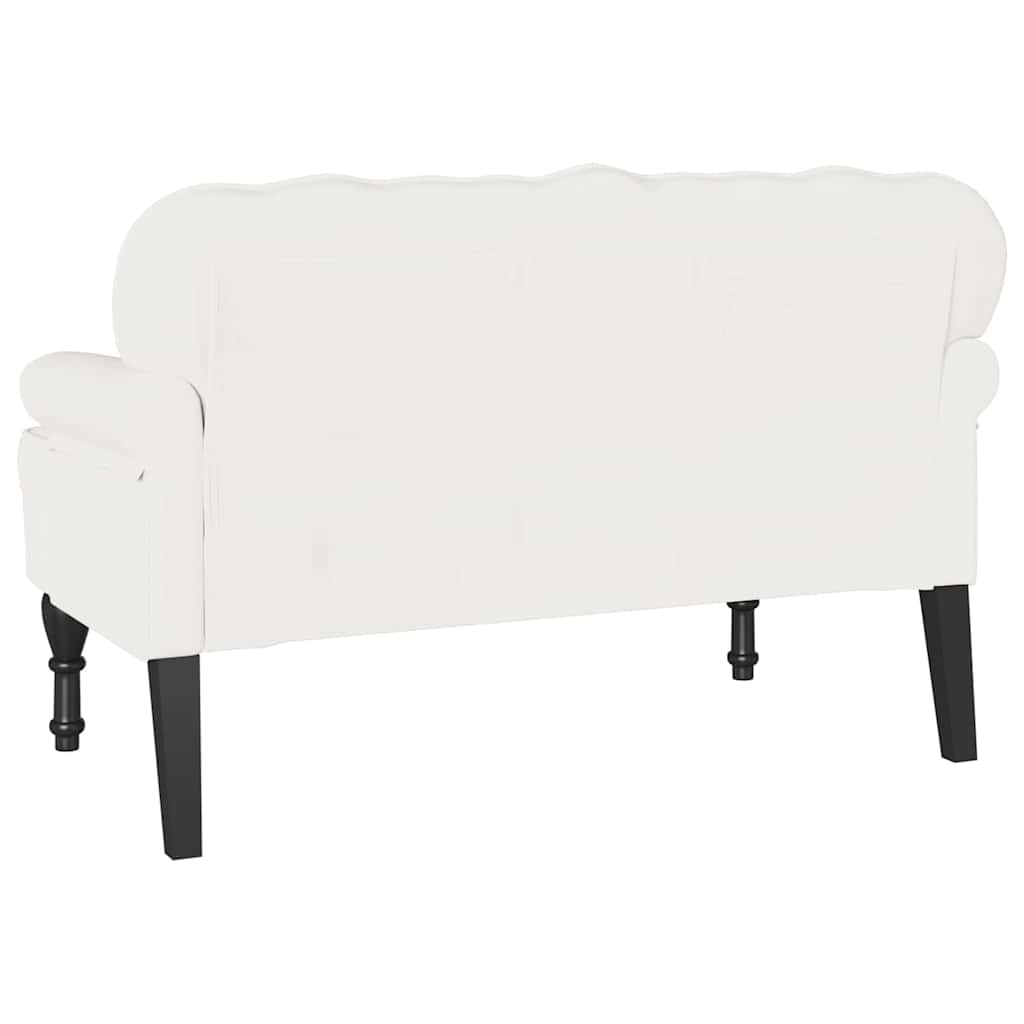 Chesterfield Bank Wit 119,5 x 64,5 x 75 cm Nep Leer is nu te koop bij PeponiXL, paradijselijk wonen!