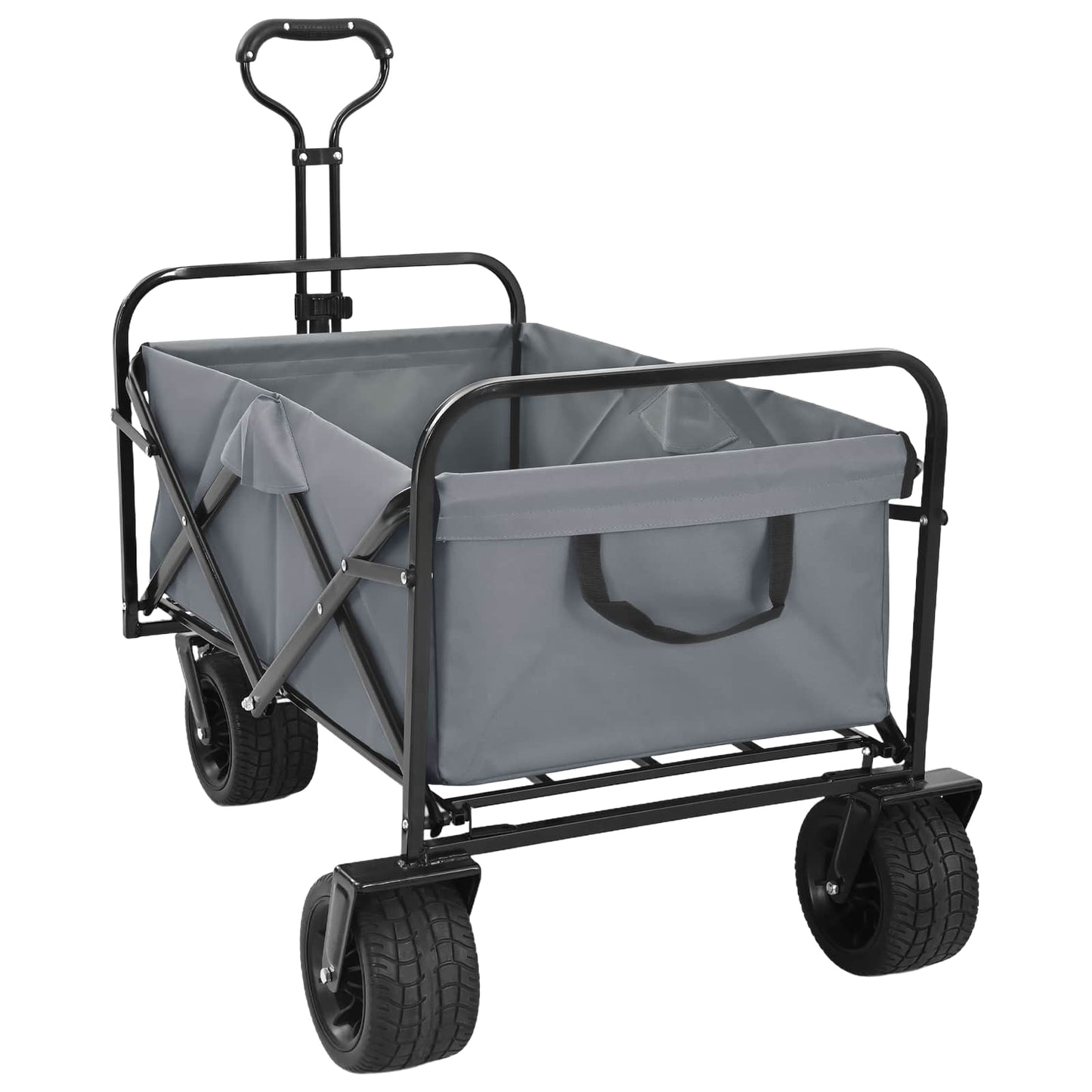 Vouwbare Handtrolley Grijs 89 x 63 x 96 cm is nu te koop bij PeponiXL, paradijselijk wonen!