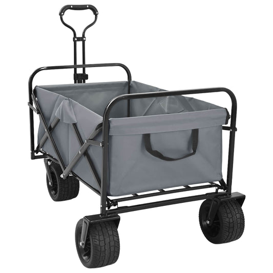 Vouwbare Handtrolley Grijs 89 x 63 x 96 cm is nu te koop bij PeponiXL, paradijselijk wonen!