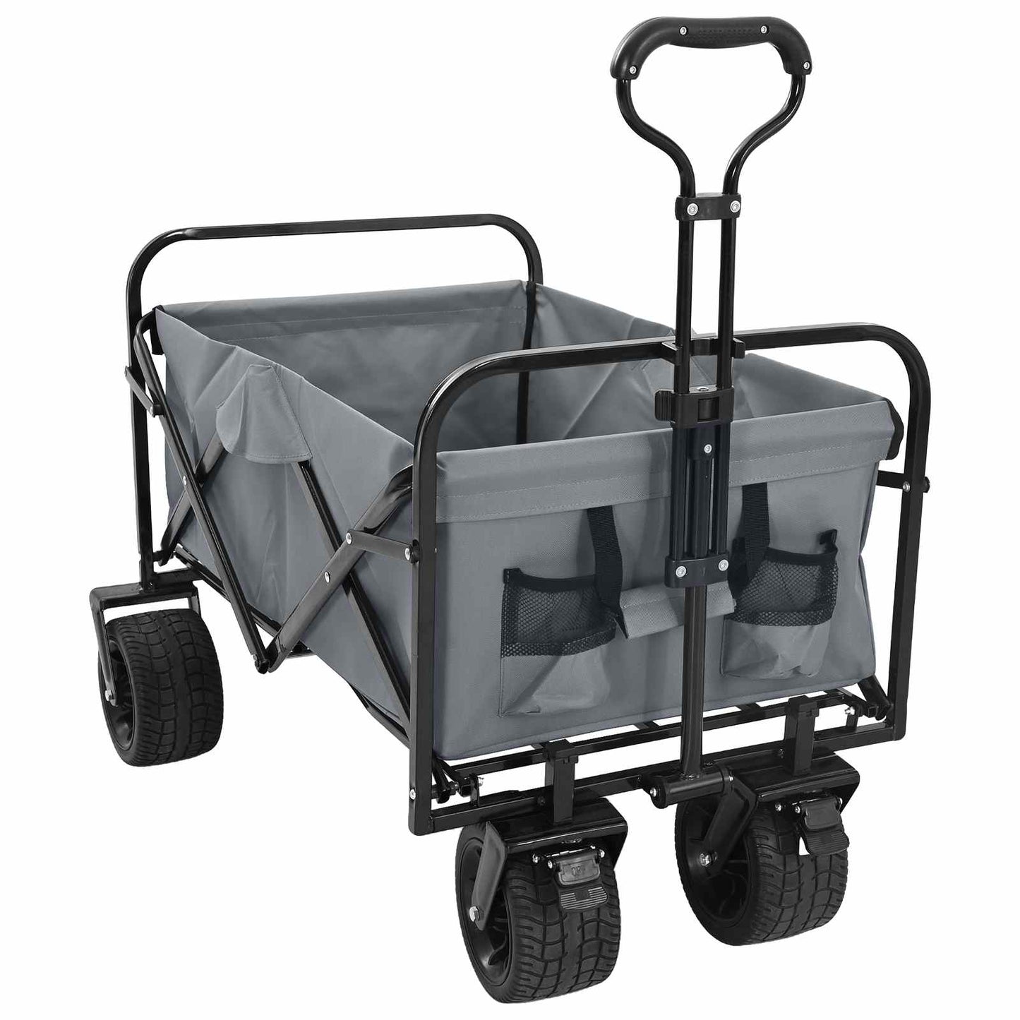 Vouwbare Handtrolley Grijs 89 x 63 x 96 cm is nu te koop bij PeponiXL, paradijselijk wonen!