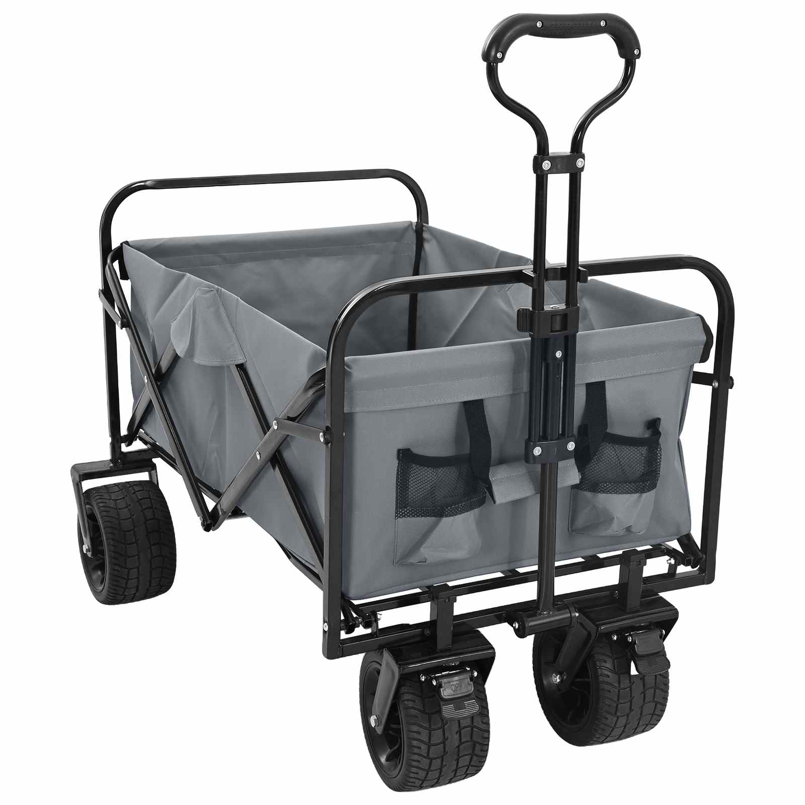 Vouwbare Handtrolley Grijs 89 x 63 x 96 cm is nu te koop bij PeponiXL, paradijselijk wonen!