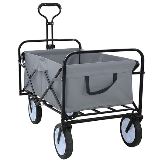 Vouwbare Handtrolley Grijs 94 x 53 x 99 cm Oxford Stof is nu te koop bij PeponiXL, paradijselijk wonen!