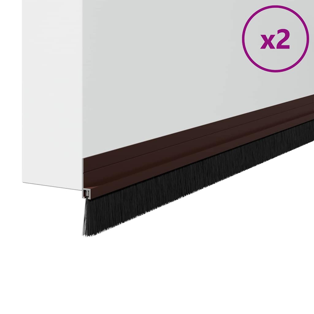 Zelfklevende Deurborstels 2 pcs Bruin 100 cm Aluminium Legering is nu te koop bij PeponiXL, paradijselijk wonen!