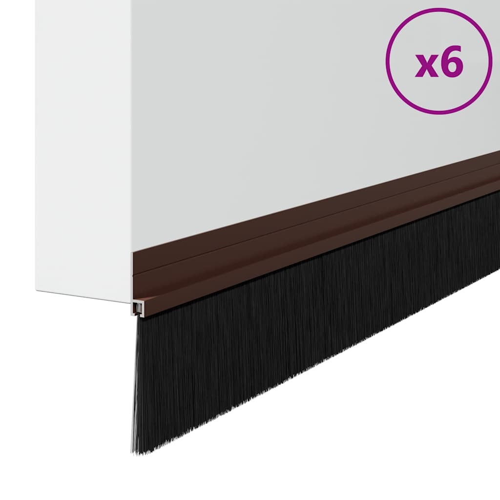Zelfklevende Deurborstels 6 pcs Bruin 100 cm Aluminium Legering is nu te koop bij PeponiXL, paradijselijk wonen!
