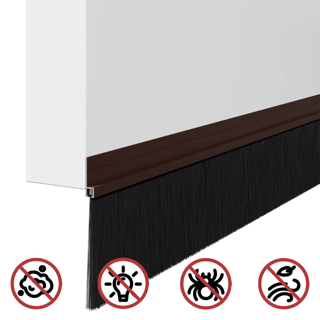 Zelfklevende Deurborstels 6 pcs Bruin 100 cm Aluminium Legering is nu te koop bij PeponiXL, paradijselijk wonen!