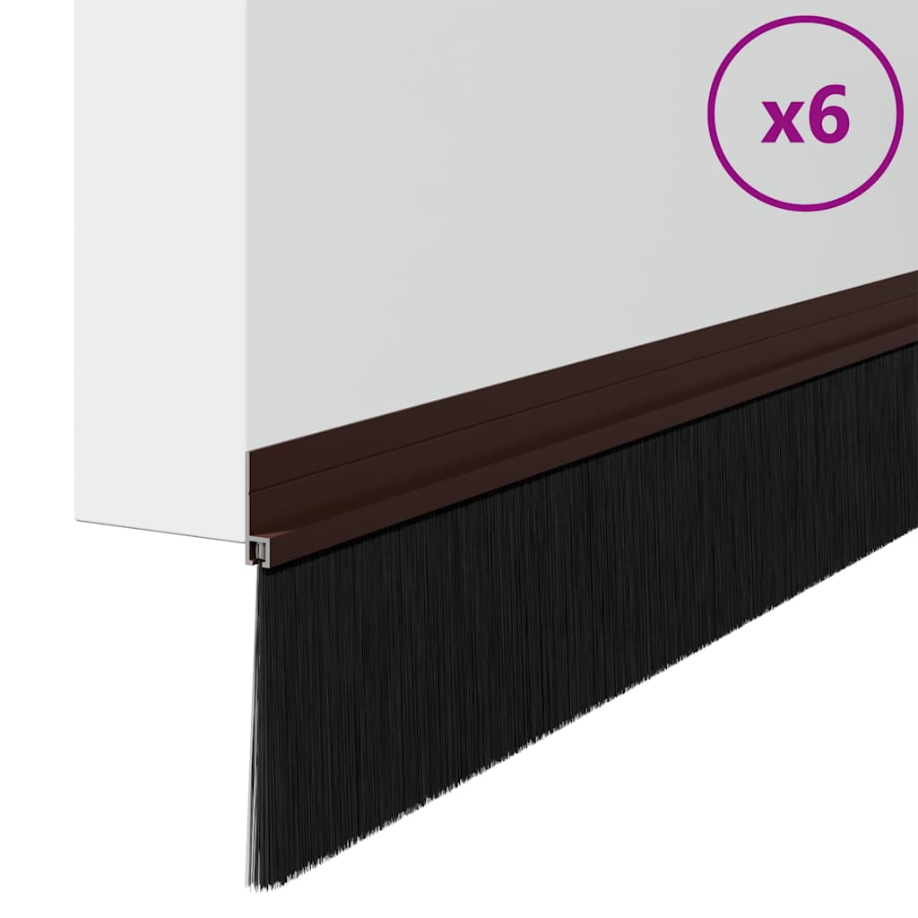 Zelfklevende Deurborstels 6 pcs Bruin 100 cm Aluminium Legering is nu te koop bij PeponiXL, paradijselijk wonen!