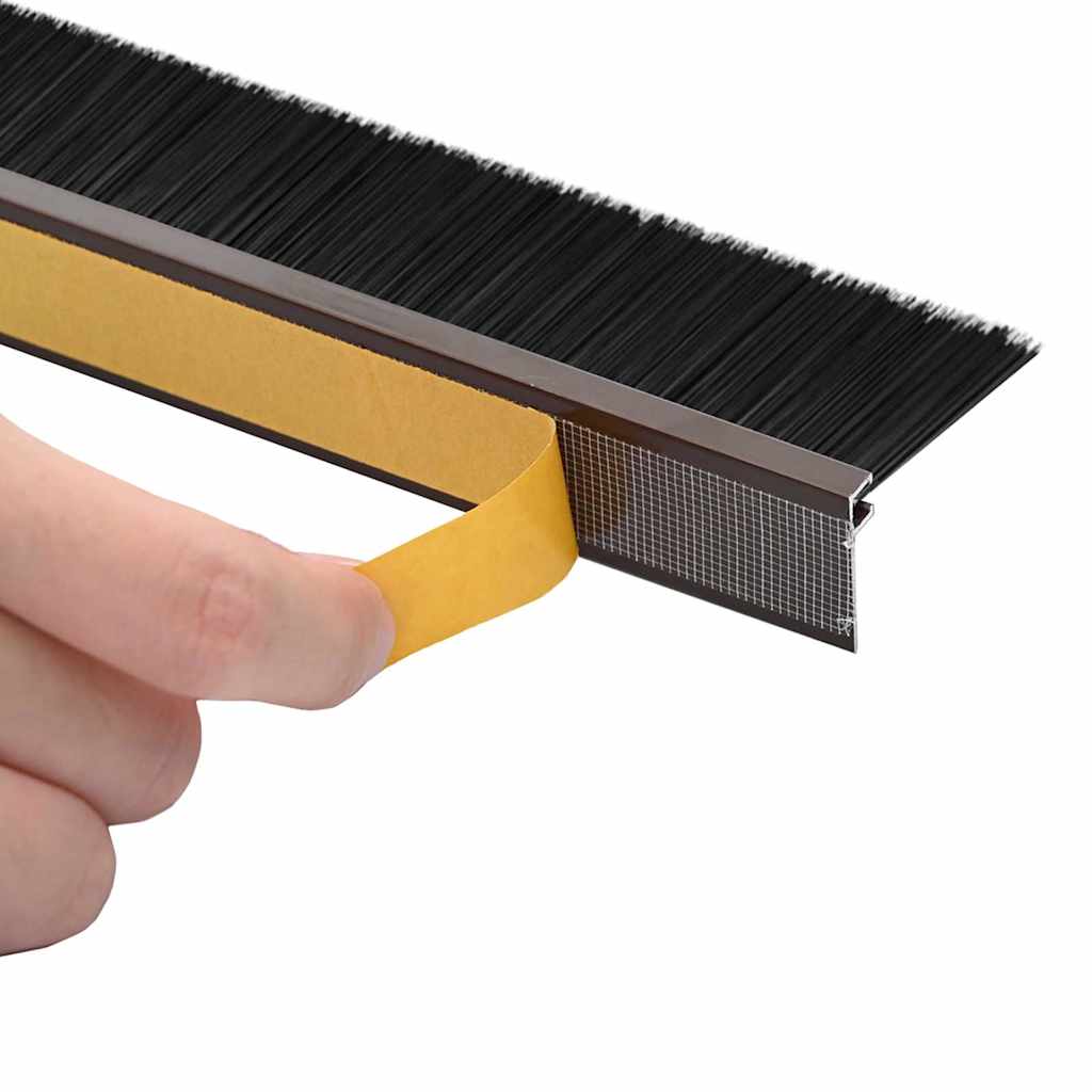 Zelfklevende Deurborstels 6 pcs Bruin 100 cm Aluminium Legering is nu te koop bij PeponiXL, paradijselijk wonen!