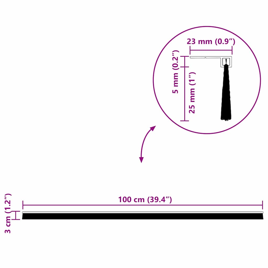 Zelfklevende Deurborstels 6 pcs Bruin 100 cm Aluminium Legering is nu te koop bij PeponiXL, paradijselijk wonen!