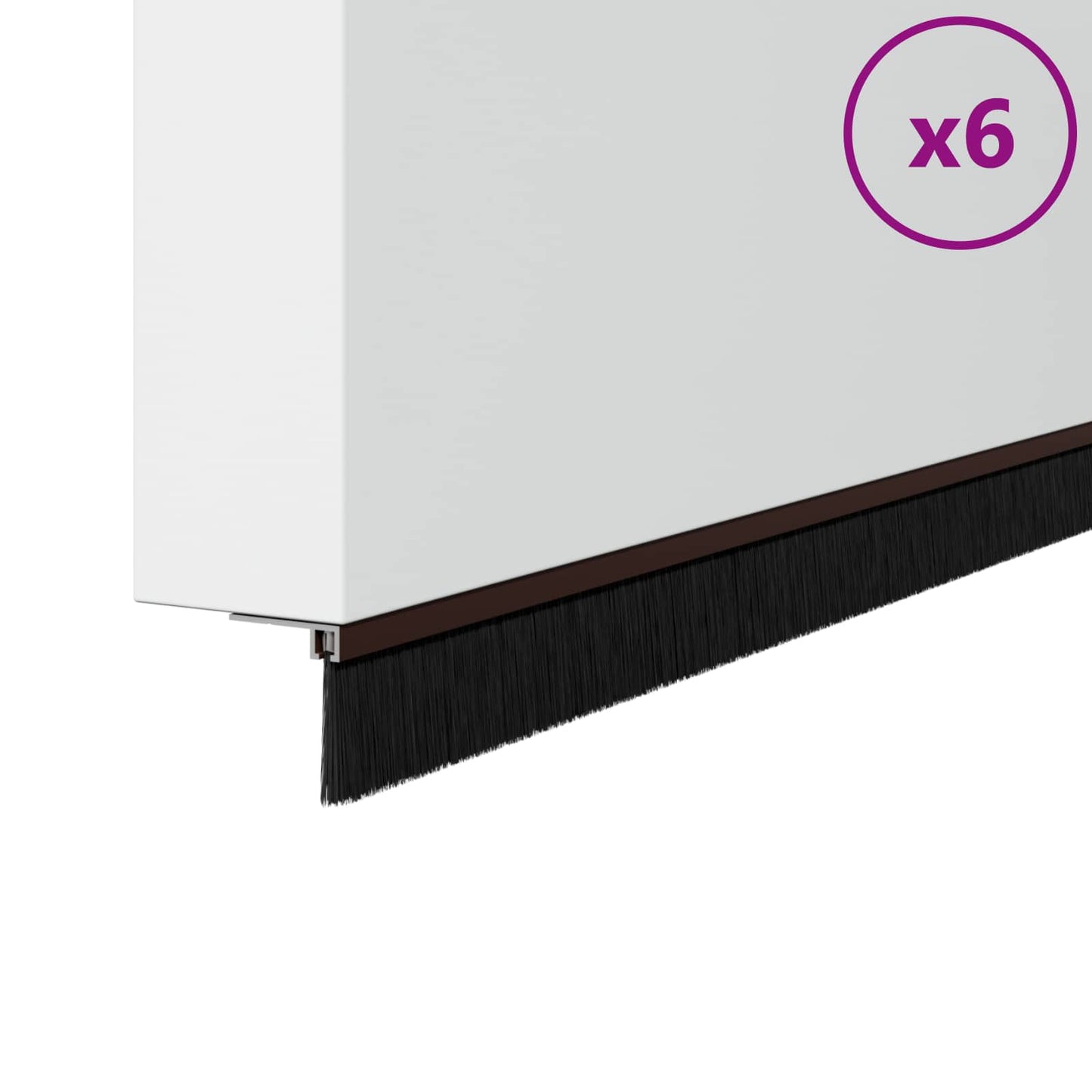 Zelfklevende Deurborstels 6 pcs Bruin 100 cm Aluminium Legering is nu te koop bij PeponiXL, paradijselijk wonen!
