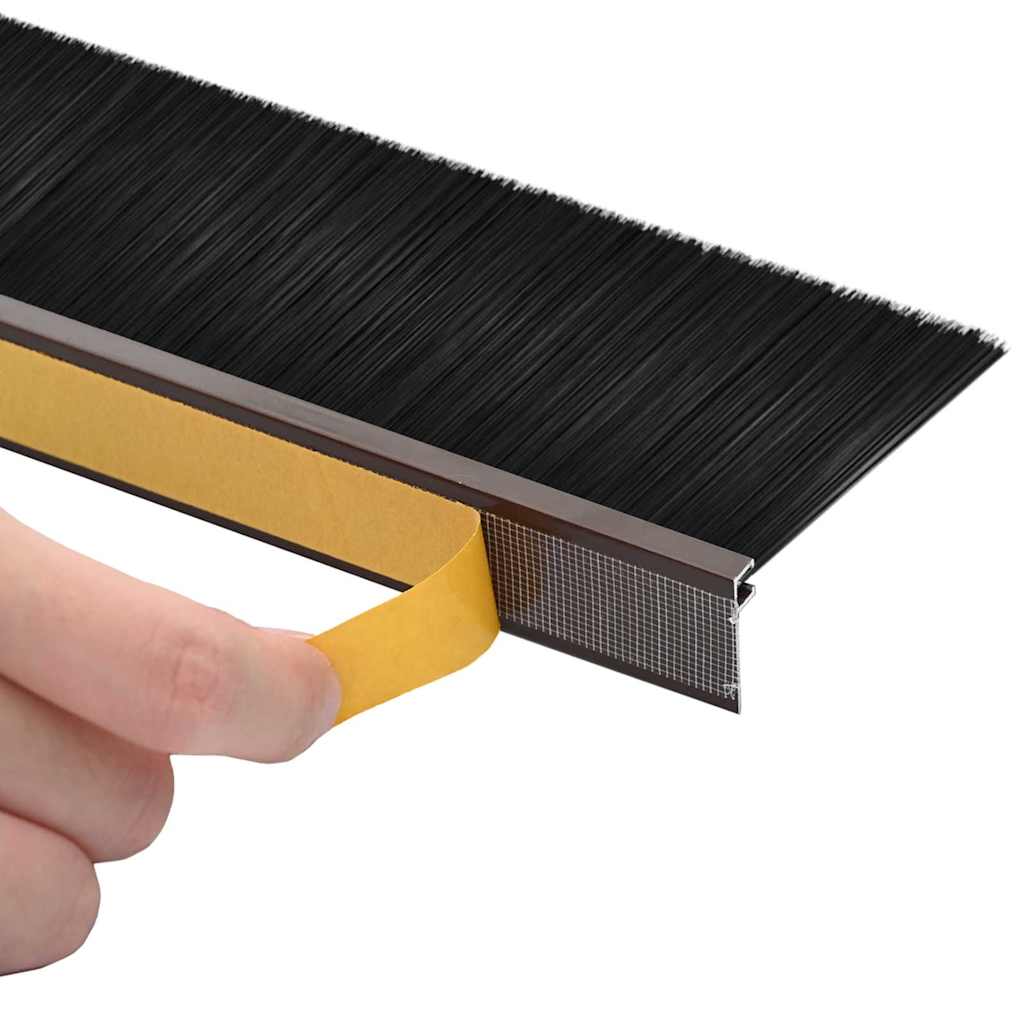 Zelfklevende Deurborstels 6 pcs Bruin 100 cm Aluminium Legering is nu te koop bij PeponiXL, paradijselijk wonen!