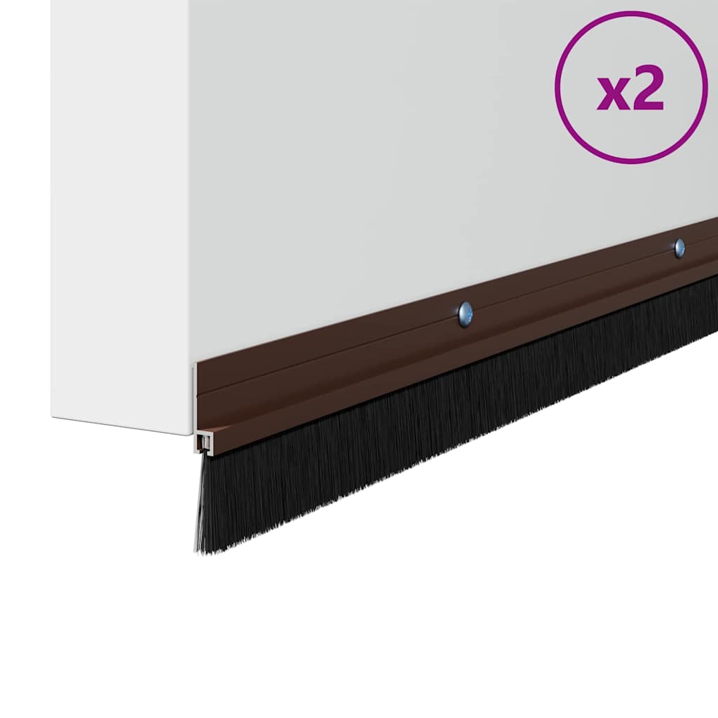 Schroefbare Deurborstelafsluitingen 2 pcs Bruin 100 cm is nu te koop bij PeponiXL, paradijselijk wonen!
