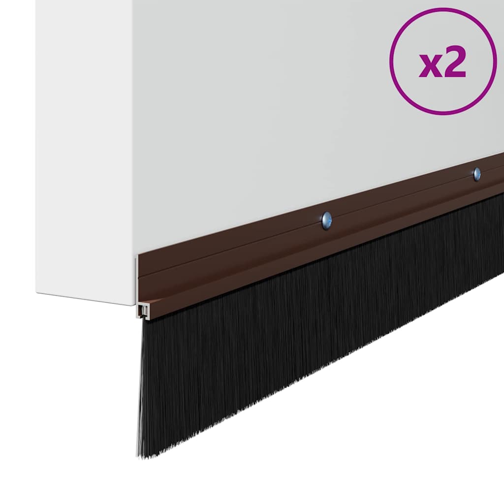 Schroefbare Deurborstelafsluitingen 2 pcs Bruin 100 cm is nu te koop bij PeponiXL, paradijselijk wonen!