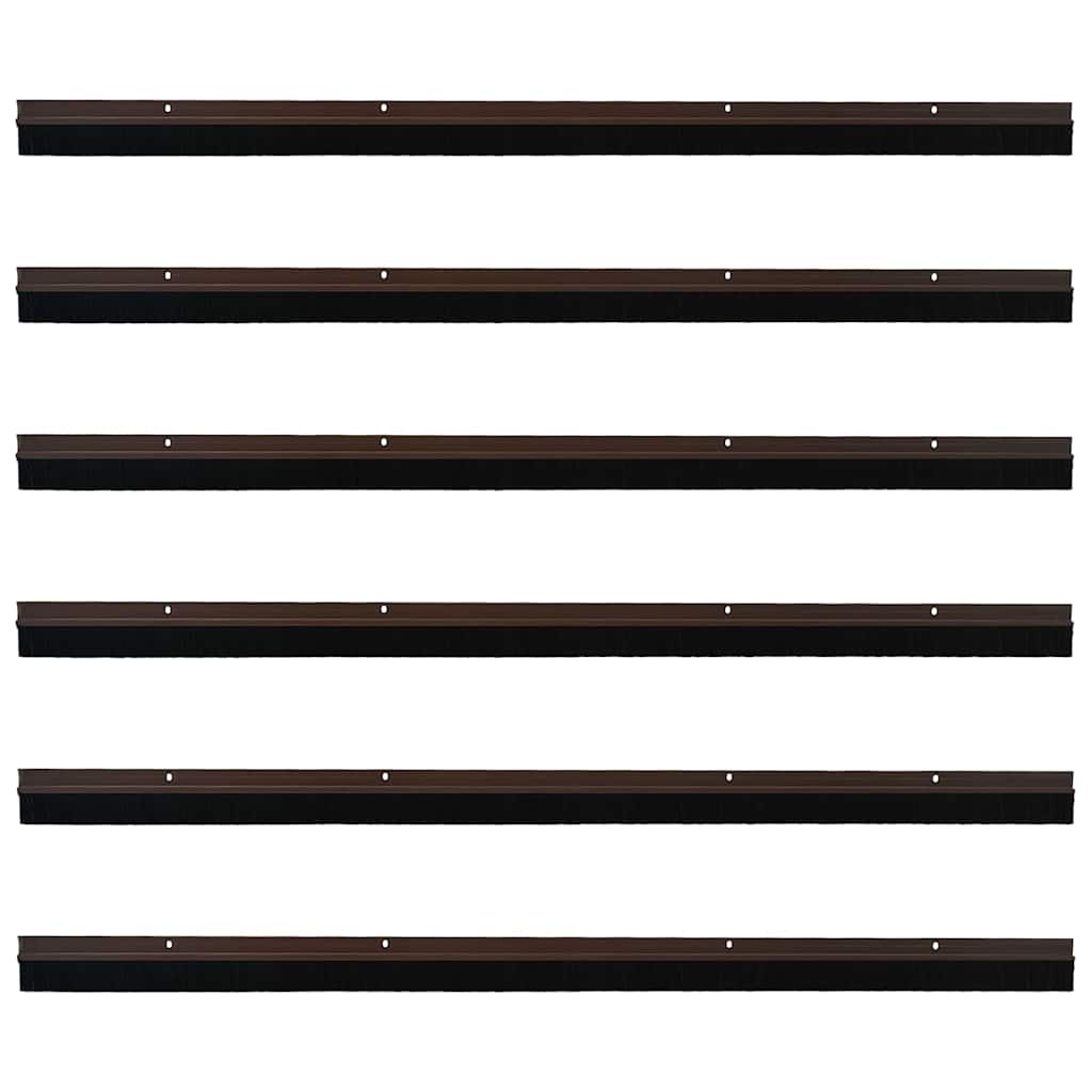 Schroefbare Deurborstelafsluitingen 6 pcs Bruin 100 cm is nu te koop bij PeponiXL, paradijselijk wonen!