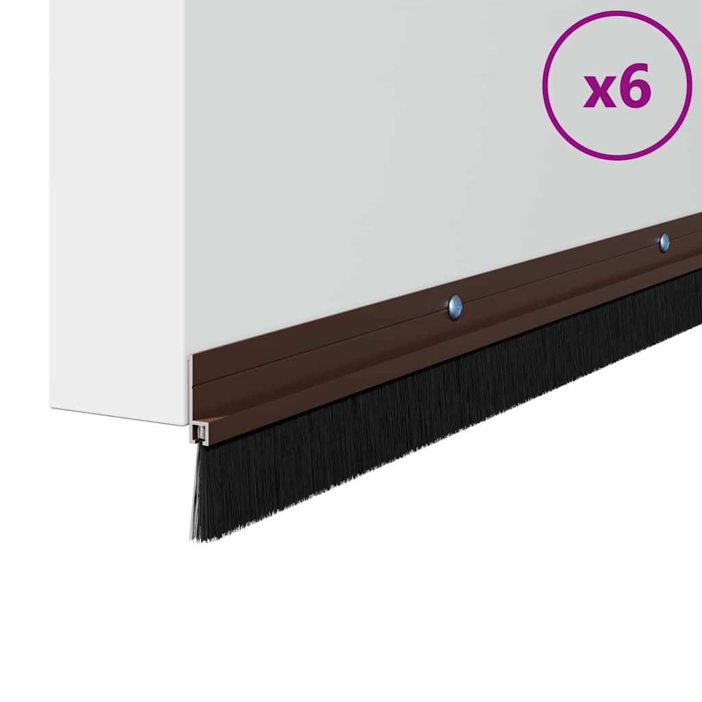 Schroefbare Deurborstelafsluitingen 6 pcs Bruin 100 cm is nu te koop bij PeponiXL, paradijselijk wonen!