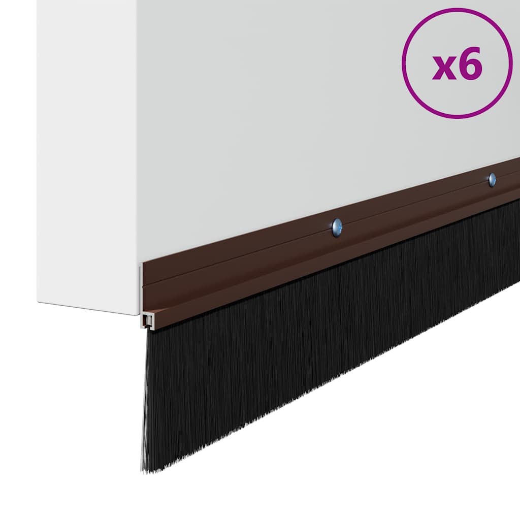 Schroefbare Deurborstelafsluitingen 6 pcs Bruin 100 cm is nu te koop bij PeponiXL, paradijselijk wonen!