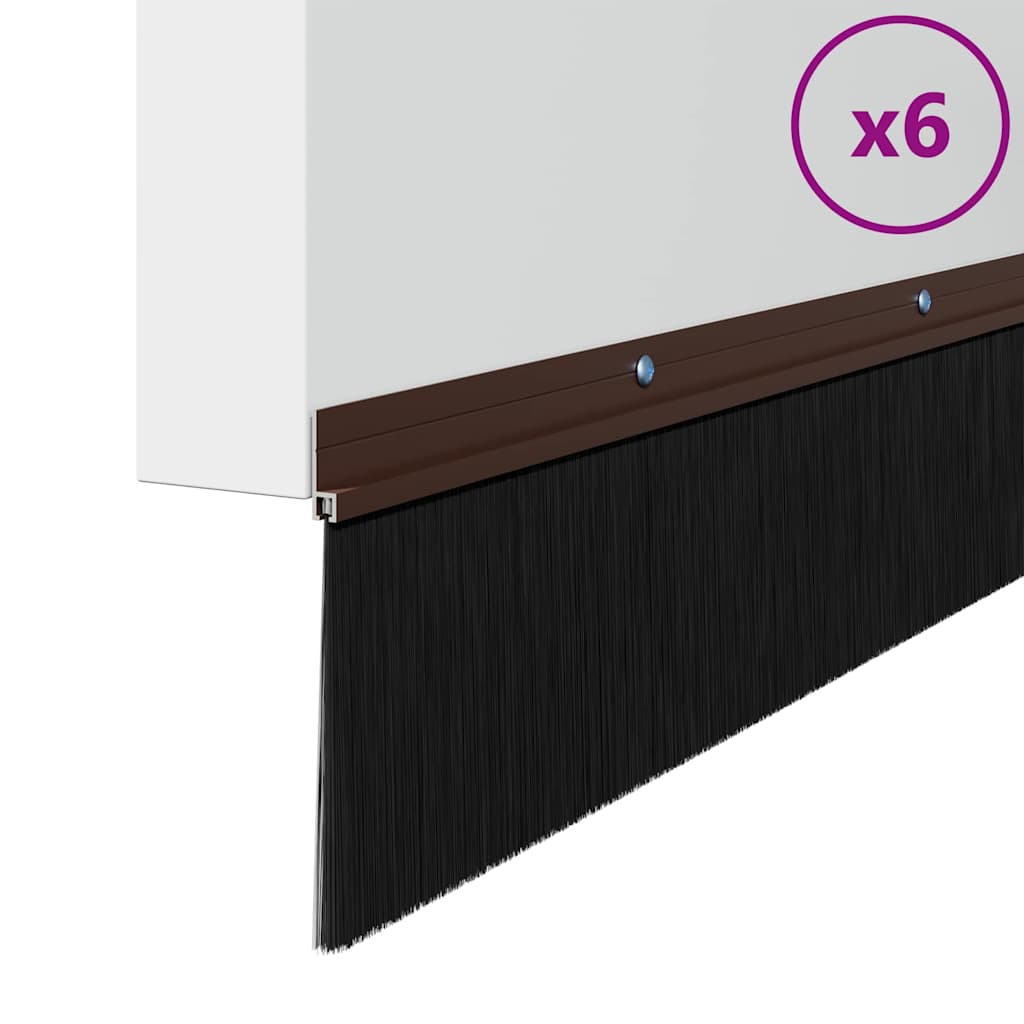 Schroefbare Deurborstelafsluitingen 6 pcs Bruin 100 cm is nu te koop bij PeponiXL, paradijselijk wonen!