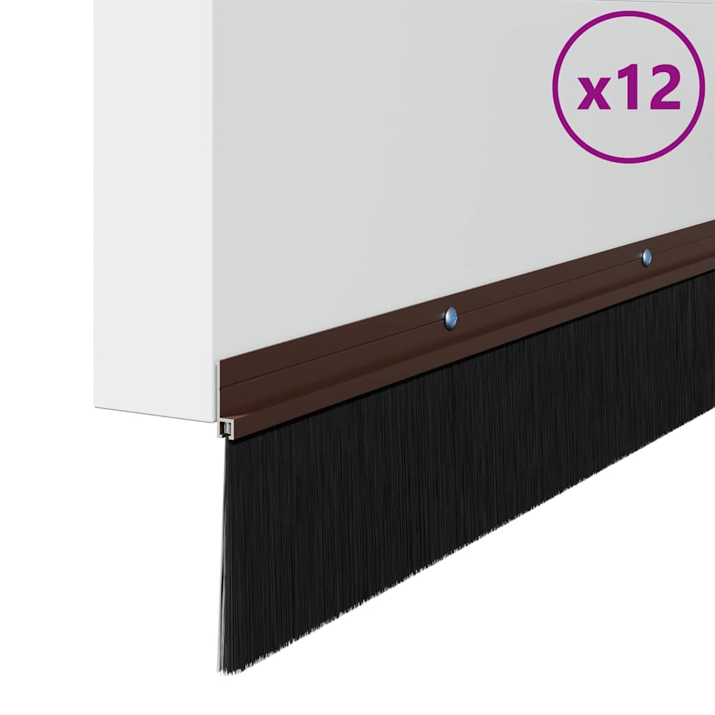 Schroefbare Deurborstelafsluitingen 12 pcs Bruin 100 cm is nu te koop bij PeponiXL, paradijselijk wonen!