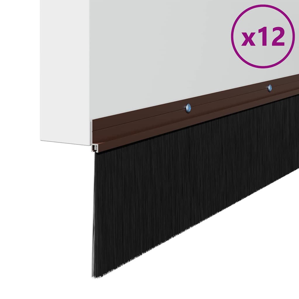 Schroefbare Deurborstelafsluitingen 12 pcs Bruin 100 cm is nu te koop bij PeponiXL, paradijselijk wonen!