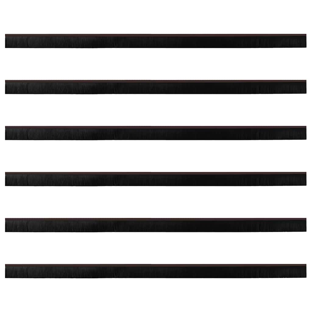 Schroefbare Deurborstelafsluitingen 6 pcs Bruin 100 cm is nu te koop bij PeponiXL, paradijselijk wonen!