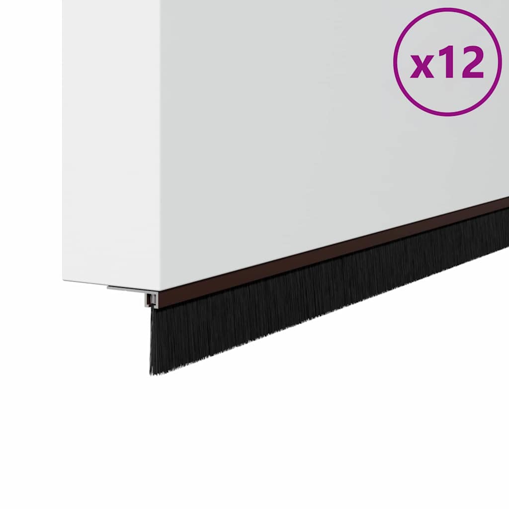 Schroefbare Deurborstelafsluitingen 12 pcs Bruin 100 cm is nu te koop bij PeponiXL, paradijselijk wonen!