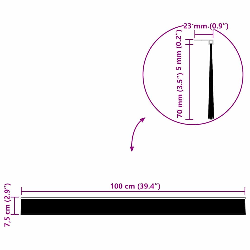 Zelfklevende Deurborstels 2 pcs Zilver 100 cm is nu te koop bij PeponiXL, paradijselijk wonen!